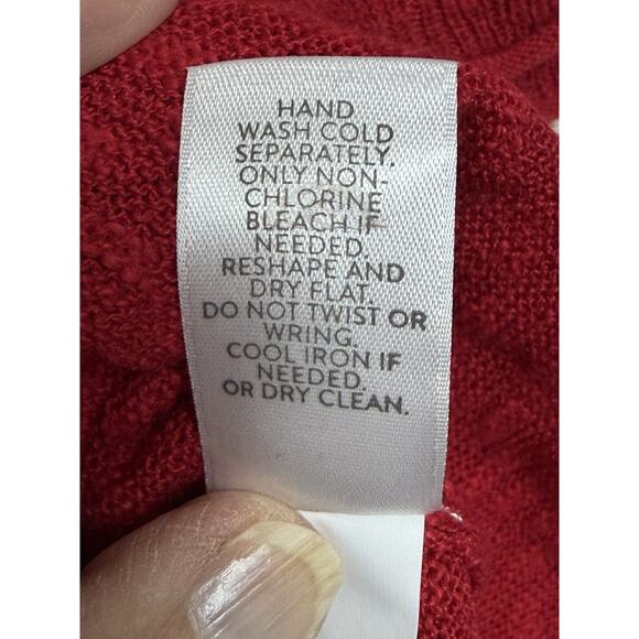 J. Jill Women's Cardigan Open Front Red Linen Cotton Blend S/S Lightweight M - Picture 11 of 11